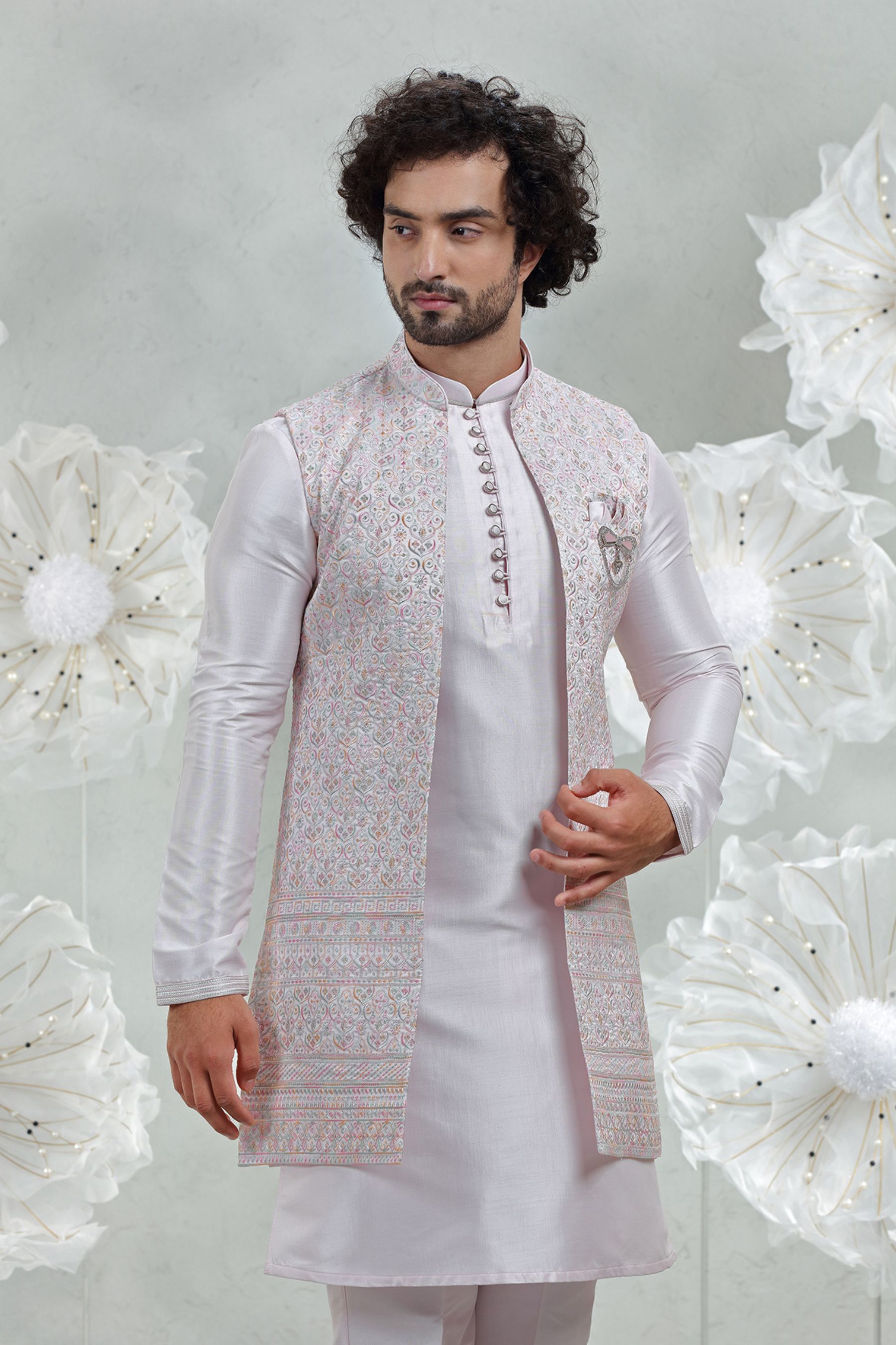 LIGHT PINK EMBROIDERED SET